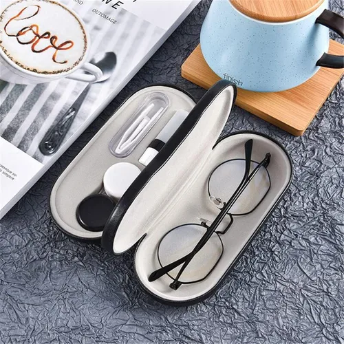 Miniatura 3 de Kanasi Estuche para lentes de contacto – [2 en 1] Estuche portátil de doble cara para lentes – Pinzas y aplicador incluidos – Perfecto para viajes