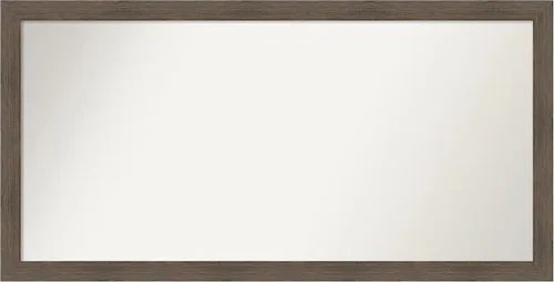 Miniatura 474 de Amanti Art Espejo de pared personalizado no biselado (24 x 27 pulgadas), marco estrecho de nogal chipre - varios tamaños personalizados - Espejo