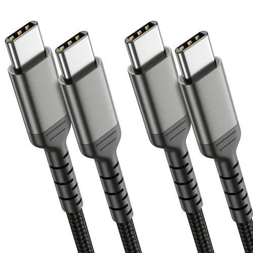 Miniatura 11 de 1.5 pies de cable de carga USB C, paquete de 2 cables trenzados USB C a USB C de 60W/3A, cable CarPlay USBC compatible con iPhone 15, Samsung Galaxy