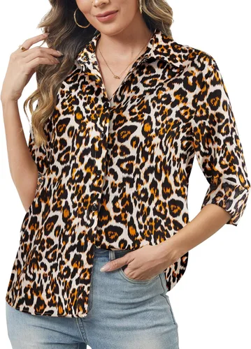 Miniatura 40 de Camisas de manga larga con botones para mujer, básicas, clásicas, suaves, con cuello a la moda, elegantes y casuales