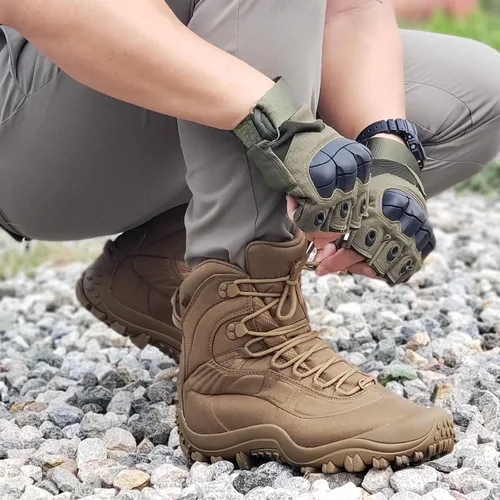 Miniatura 6 de SKENARY Botas tácticas para hombre de 8 pulgadas, botas militares impermeables