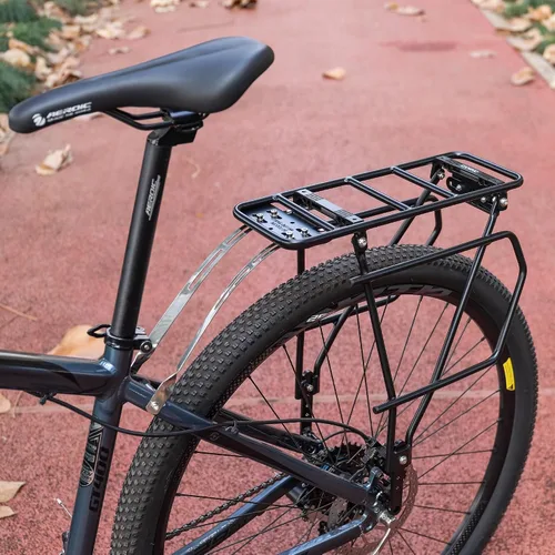 Miniatura 8 de CXWXC Portaequipajes trasero para bicicleta con canasta - Portaequipajes de carga para bicicleta para montaje de freno de disco/freno sin disco