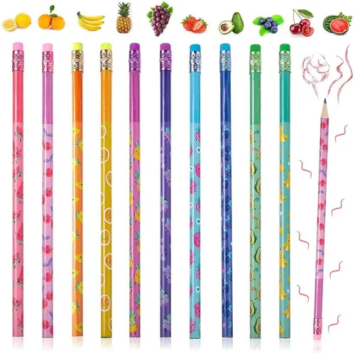 120 lápices perfumados para niños, lápices perfumados con borradores, lápiz de grafito HB de frutas para la escuela, papelería, fiesta, suministros