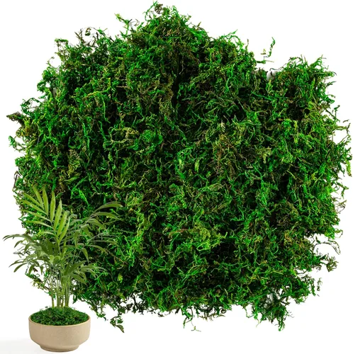 Sukh Musgo sintético para plantas en maceta, musgo artificial para manualidades, decoración de musgo falso, musgo de bosque verde, plantas de
