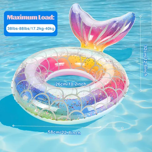 Miniatura 4 de MoKo Anillo de natación inflable, lindo flotador de piscina, decoración de tubo, tubos de natación, piscina al aire libre, playa, flotadores