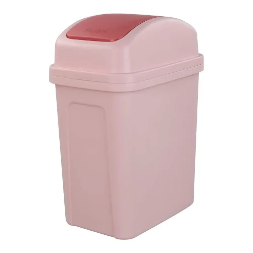 Miniatura 12 de Asking Cubo de basura pequeño de 1.8 galones con tapa abatible, cubo de basura de plástico, color gris