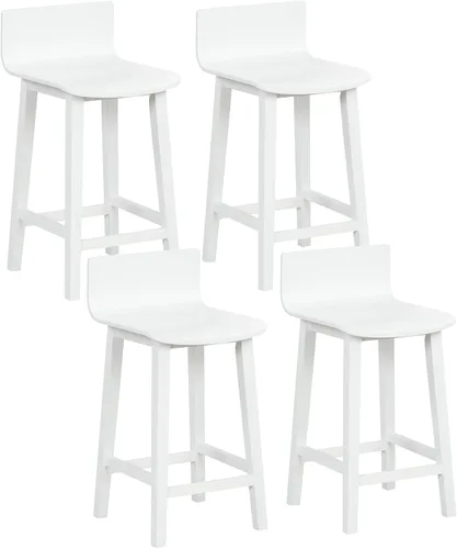 Miniatura 13 de Giantex Juego de 2 taburetes de bar de 24.5 pulgadas, taburetes de bar de altura de mostrador con respaldo bajo y reposapiés, sillas de comedor