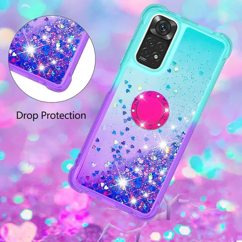 Miniatura 5 de Funda para teléfono Xiaomi Redmi Note 11S, funda para Redmi Note 11 4G, brillante efecto arena movediza TPU parachoques con cuatro esquinas cubierta