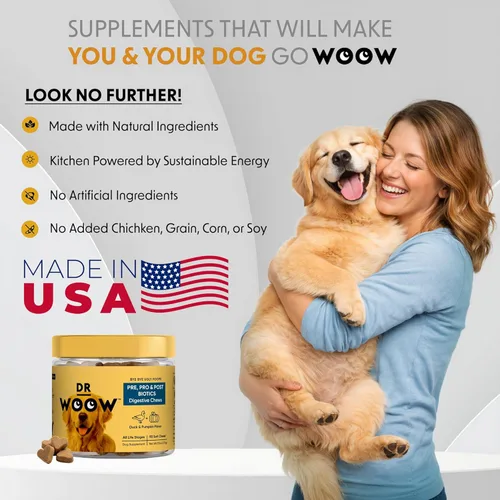 Miniatura 4 de Suplementos probióticos para perros masticables suaves (90 unidades) – Apoyo digestivo + equilibrio intestinal y apoyo de heces saludables