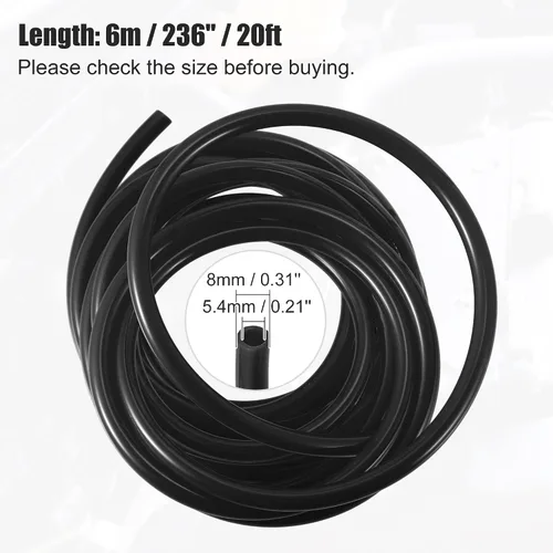 Miniatura 4 de X AUTOHAUX 0.31''x236'' 8mm x 6m Tubo Carburador Línea de Ventilación de Combustible Universal Línea de Gas Manguera de Gasolina Tubo para ATV Dirt
