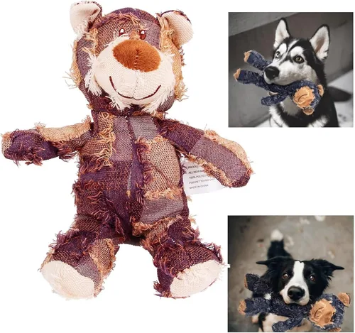 Miniatura 8 de Oso robusto indestructible 2023, tamaño grande, juguetes para perros, compañero de perro para masticadores pesados, juguetes chirriantes duraderos