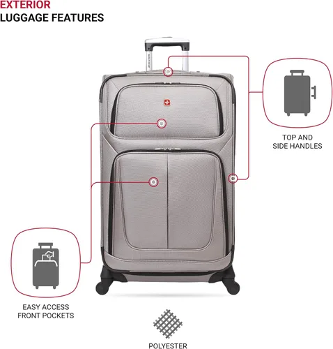 Miniatura 3 de SwissGear - Equipaje suave expandible Sion con ruedas Peltre
