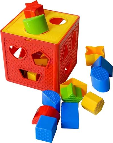 Miniatura 6 de Play22 Juguete clasificador de formas de bloques para bebés, bloques para niños, incluye 18 formas, reconocimiento de color de aprendizaje, caja