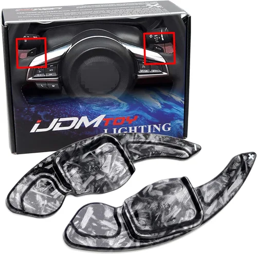 iJDMTOY Patrón de fibra de caron forjada/estilo extensiones de paleta grandes compatibles con Volkswagen MK6 Golf/GTI CC Tiguan Touareg Beetle Jetta