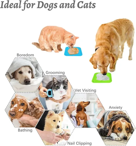Miniatura 4 de MateeyLife 2 piezas Alfombrilla de lamer pequeña para perros y gatos, alfombrillas de lamer para aliviar la ansiedad en perros, almohadilla de lamer