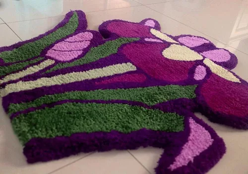Miniatura 3 de Judy Dre am Alfombra de área con forma de flores de loto rosa, alfombra suave para bañera, cocina, baño, dormitorio, exterior, interior, 31 x 22