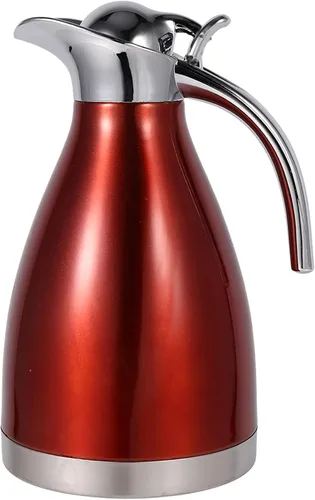 Ther-mo - Olla de acero inoxidable, doble pared aislada al vacío, termo para café, agua caliente, té (1.5L-C-RED-A)