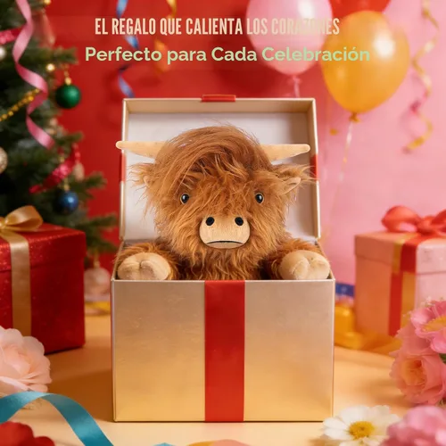 Miniatura 8 de SuzziPals Vaca de las Tierras Altas de Peluche Calentable y Enfriable, Almohadilla Calentable Microondable para Relajación y Alivio, Juguetes