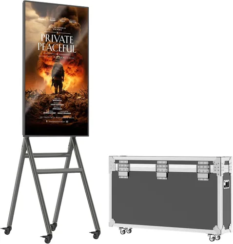 MWE Pantalla de señalización digital móvil de 43 pulgadas, pantalla táctil UHD portátil para publicidad, póster de quiosco, publicación de