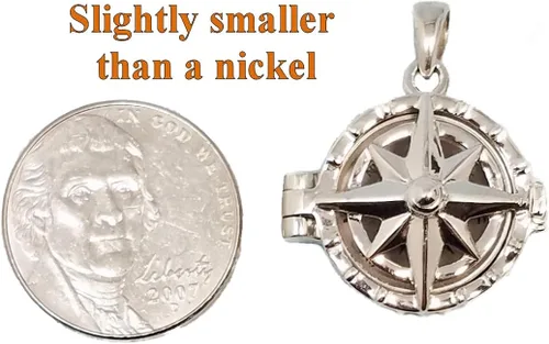 Miniatura 5 de Stanley London Medallón de plata de ley con brújula de trabajo, Metal