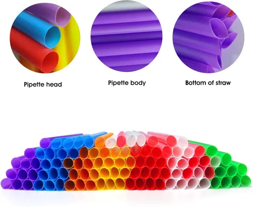 Miniatura 3 de 400 popotes jumbo para batidos, pajitas Boba, envueltas individualmente, varios colores, desechables, de plástico, grandes de boca ancha, para beber
