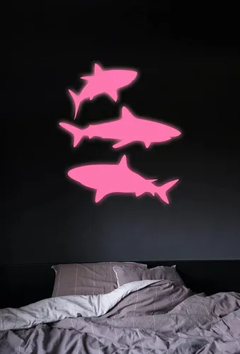 Miniatura 2 de VViViD DECO65 - Rollo de vinilo adhesivo permanente que brilla en la oscuridad, color rosa intenso (12 pulgadas x 50 pies)