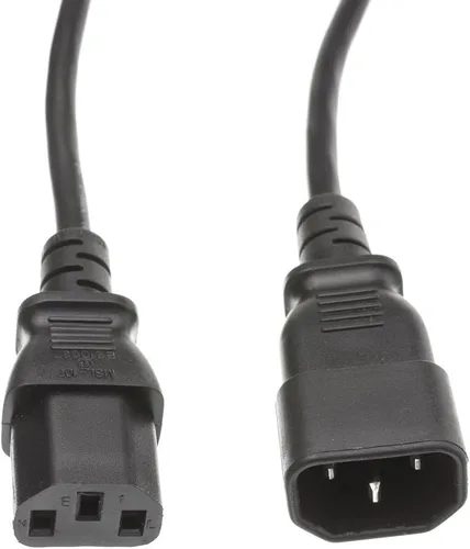 CableWholesale Cable de extensión de alimentación para computadora/monitor, enchufe C13 hembra a C14 macho, 3 pines, 18 AWG, SVT, 10 amperios, cable