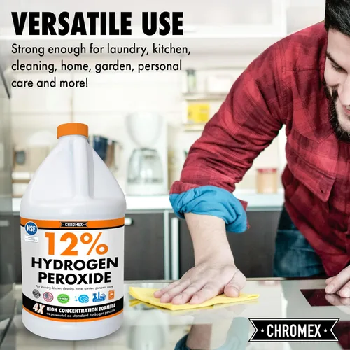 Miniatura 8 de Peróxido de hidrógeno 12% grado alimenticio, solución concentrada de potencia 4X, usos versátiles que incluyen cuidado tópico, hogar, cocina