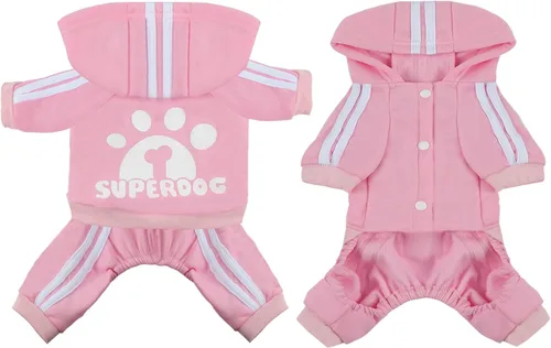 Miniatura 2 de Sudadera con capucha para perros de 4 patas, mono para perros pequeños, suéter de algodón para perros, abrigo de invierno para mascotas, ropa