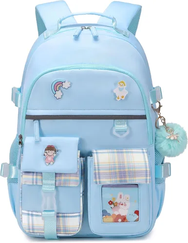 Miniatura 2 de Mochila para Niñas de 15.6 Pulgadas para Laptop, Bolsa Escolar para Niños de Primaria y Universidad, Mochilas y Bolsas de Libros para Niñas, Azul