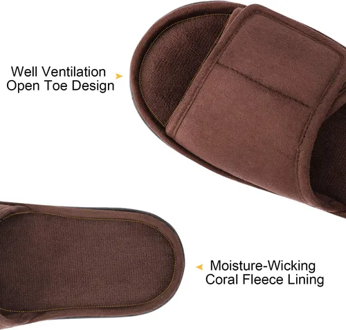 Miniatura 4 de Cómodas pantuflas de espuma viscoelástica para hombre, transpirables, microgamuza