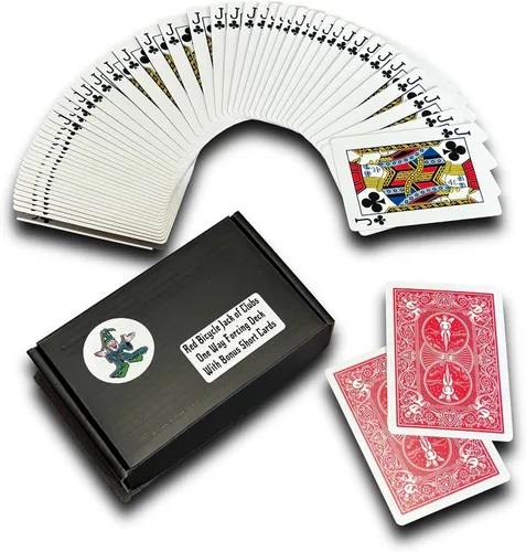 Miniatura 20 de Ted's Sterling Magic Kit de truco de bicicleta unidireccional con 52 cartas idénticas, palos traseros rojos (nueve)