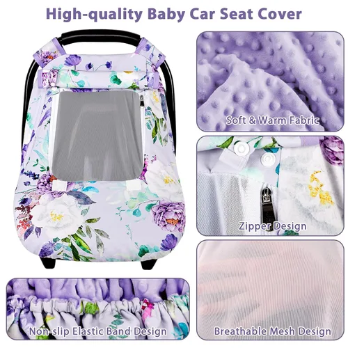 Miniatura 4 de Funda para Asiento de Coche para Bebé Niña, Funda de Asiento de Coche de Invierno Cálida para Bebé, Toldo Infantil para Asiento de Coche con Ventana