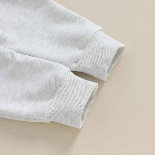 Miniatura 85 de Conjunto de ropa de otoño e invierno para bebé niño pequeño, sudadera de manga larga con colores contrastantes, pantalones elásticos para recién