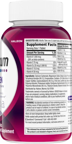 Miniatura 12 de Centrum Tableta multivitamínica para mujer, suplemento multivitamínico/multimineral con hierro, vitamina D3, vitaminas B y antioxidantes vitaminas C