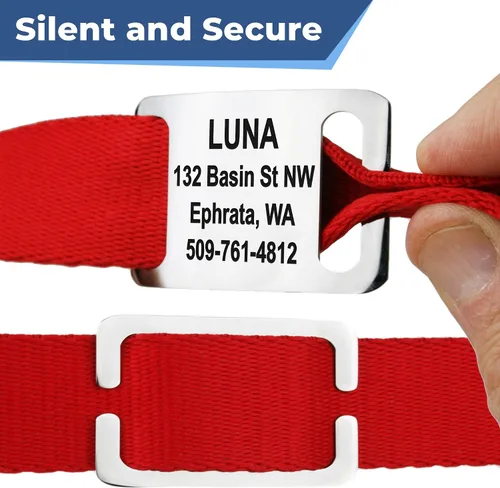 Miniatura 5 de GoTags Collar reflectante para perro con placa de identificación personalizada, collar de perro ajustable con placa de identificación de mascota