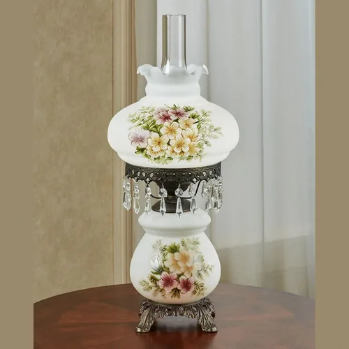 Miniatura 7 de Touch of Class Abigail Lámpara de Mesa de Salón Estilo Huracán – Estética Victoriana Antigua – Pintada a Mano – Diseños Florales – Iluminación