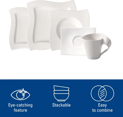 Miniatura 5 de Villeroy & Boch NewWave - Vajilla básica de 30 piezas, color blanco