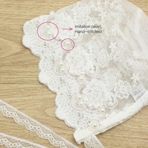 Miniatura 2 de Gorro de encaje blanco para bebé, gorro para niña recién nacida, sombrero de verano