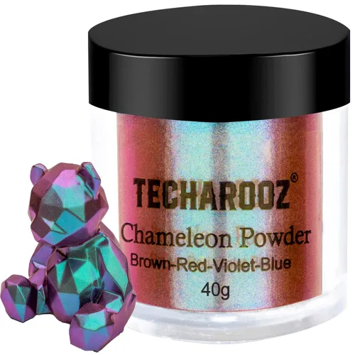 Miniatura 9 de TECHAROOZ Chameleon - Polvo de mica, 8 frascos de 0.18 oz de polvo cromado para uñas de cambio de color, purpurina holográfica para suministros de A
