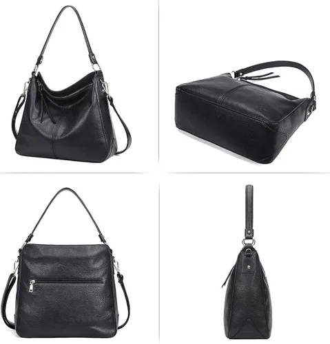 Miniatura 7 de CLUCI Cartera de mujer grande de cuero diseñador cremallera alrededor titular de la tarjeta de viaje embrague muñeca negro paquetes con mujer cuero