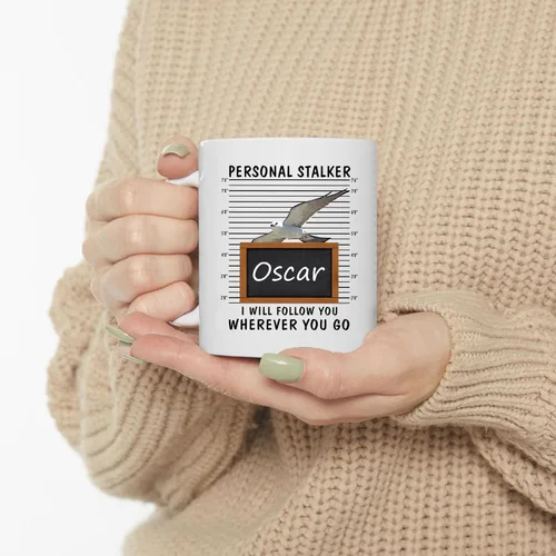 Miniatura 3 de Personal Stalker I Will Follow You Mississippi - Taza de café con nombre personalizado, taza de cerámica blanca, 11 onzas
