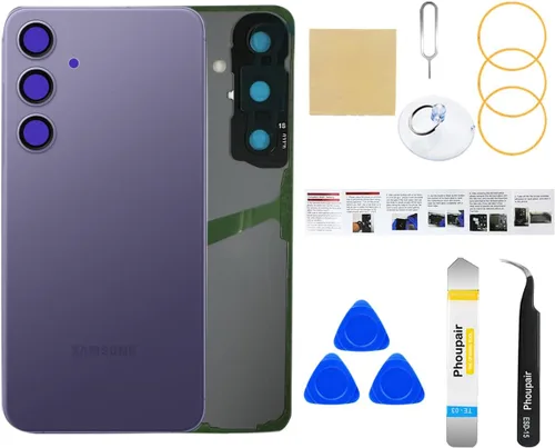 Miniatura 20 de Reemplazo de cristal trasero para Samsung Galaxy S24 con kit de herramientas de reparación profesional (Amber Yellow)