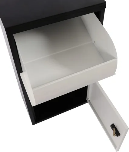 Miniatura 8 de Caja de entrega de paquetes al aire libre, caja de entrega de paquetes con cerradura independiente, capacidad de 66 libras, negro, antirrobo