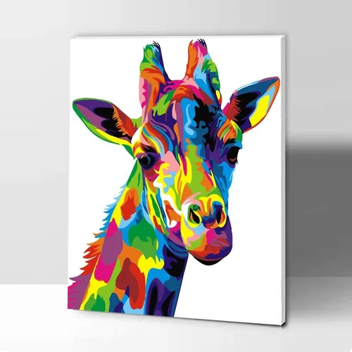 Miniatura 10 de Kit de pintura al óleo con números para manualidades para adultos, juegos de pintura por números para niños principiantes en lienzo, lobo colorido