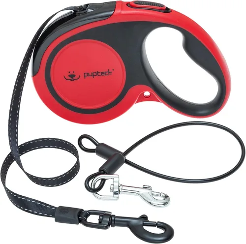 Miniatura 7 de PUPTECK Correa retráctil para perros con cable a prueba de mordidas para perros pequeños, medianos y grandes, correa resistente para entrenamiento