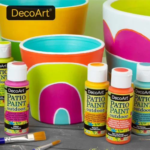 Miniatura 6 de DecoArt Juego de pintura para exteriores para patio, 24 colores pastel (botellas de 2 onzas líquidas), pinturas permanentes resistentes a la Multi