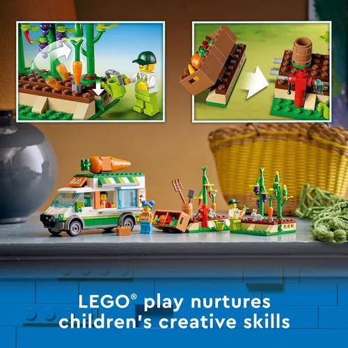 Miniatura 3 de LEGO City Van del Mercado de Granjeros 60345 - Juego de juguetes de construcción para niños, niñas y niños a partir de 5 años; Tienda de granja