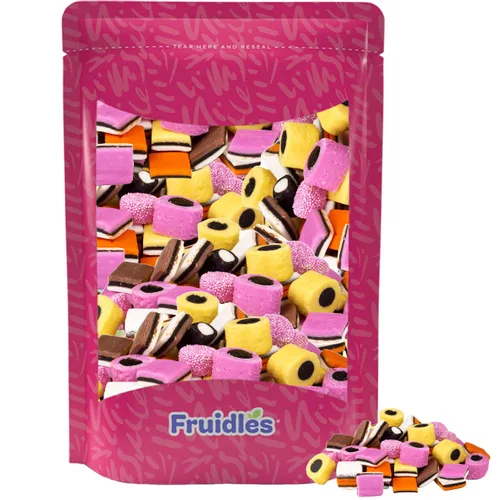 Fruidles Gomitas de Regaliz Allsorts de Estilo Inglés, Dulces Allsorts, Sin OGM (1 Libra)