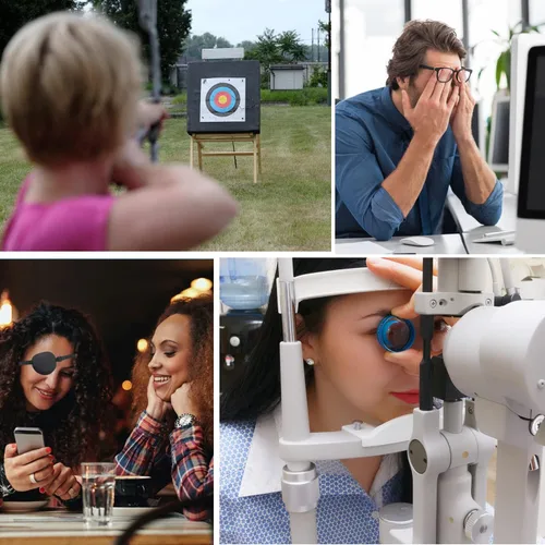 Miniatura 5 de 2 parches oculares, parches oculares médicos para adultos, parche ocular ajustable 3D, parches oculares suaves para ambliopía u ojo vago, válidos